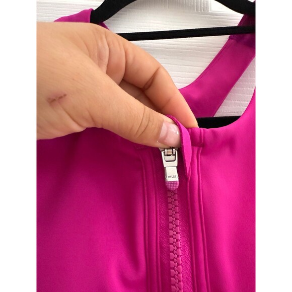 Athleta A-C Ultimate Zip up Front sports bra hot pink size XS - Picture 7 of 10